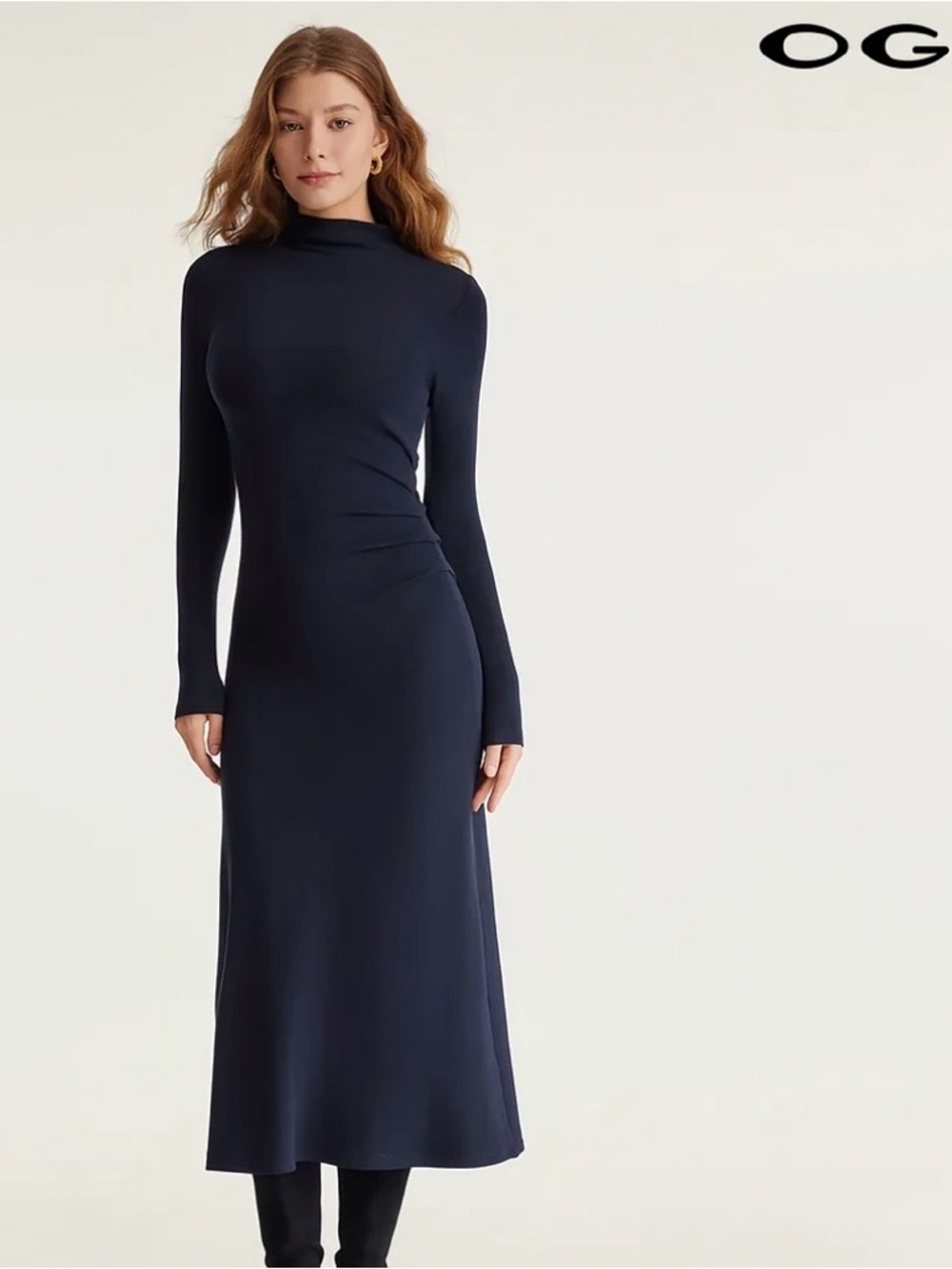 OGL Navy Long Sleeve Maxi Dress